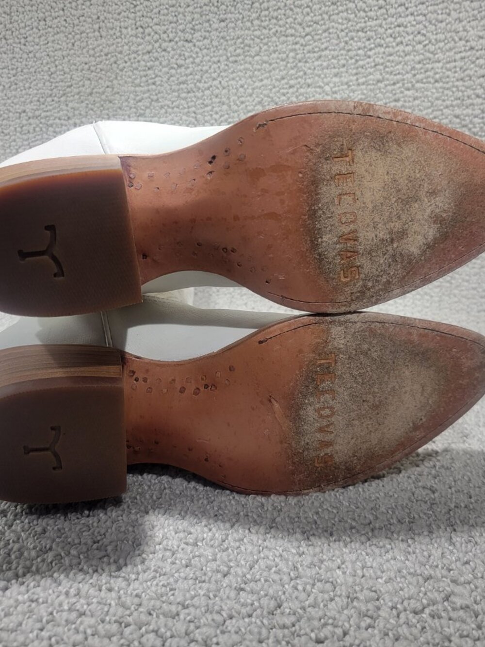 Tecovas The Abby Women's US Size 8.5B Snow Cowhide Leather Cowgirl Boots - Picture 9 of 10